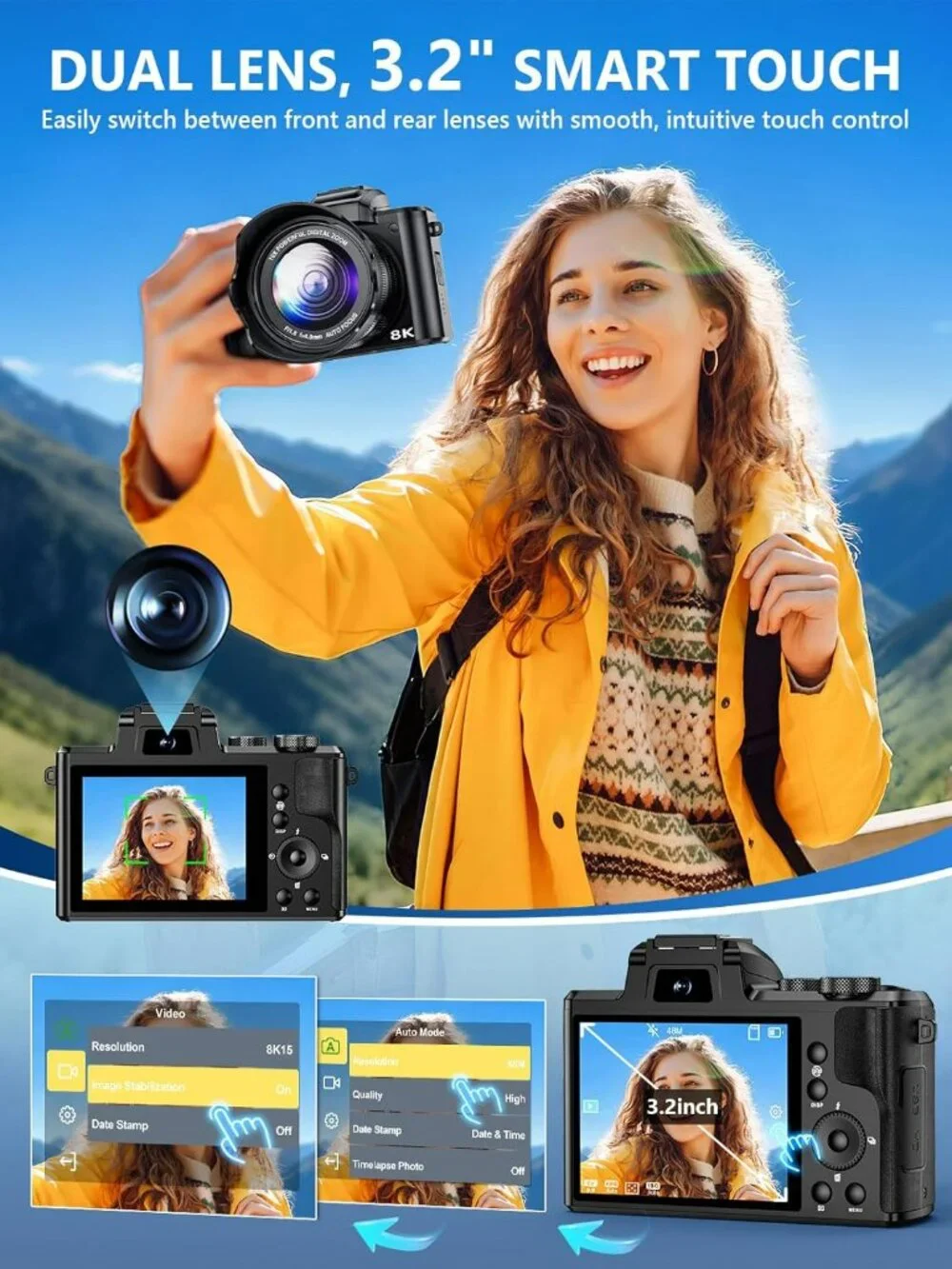 NEW 8K WIFI Digital Camera with 3.2